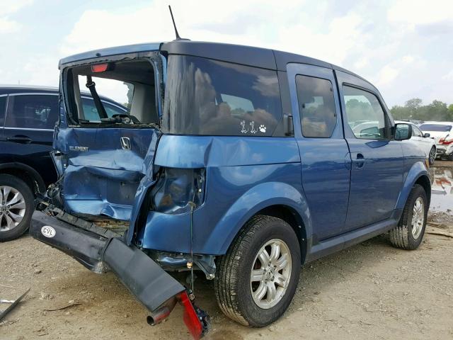 5J6YH28758L020063 - 2008 HONDA ELEMENT EX BLUE photo 4