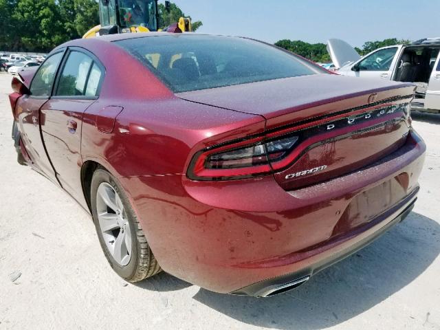 2C3CDXHG3JH166624 - 2018 DODGE CHARGER SX MAROON photo 3