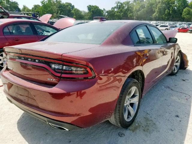 2C3CDXHG3JH166624 - 2018 DODGE CHARGER SX MAROON photo 4