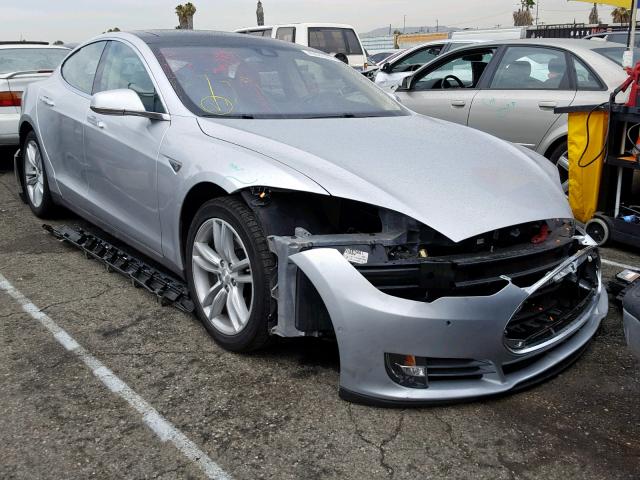 5YJSA1S12EFP66242 - 2014 TESLA MODEL S فضي صورة 1