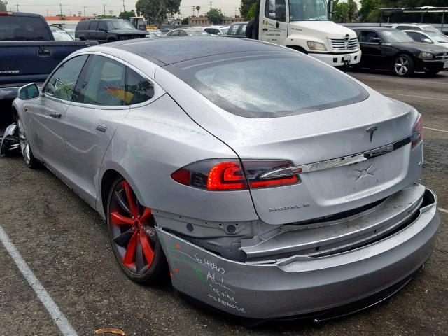 5YJSA1S12EFP66242 - 2014 TESLA MODEL S فضي صورة 3