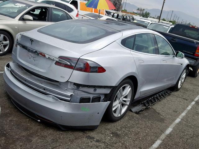 5YJSA1S12EFP66242 - 2014 TESLA MODEL S فضي صورة 4