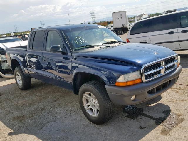 1D7HG38K94S640388 - 2004 DODGE DAKOTA QUA BLUE photo 1