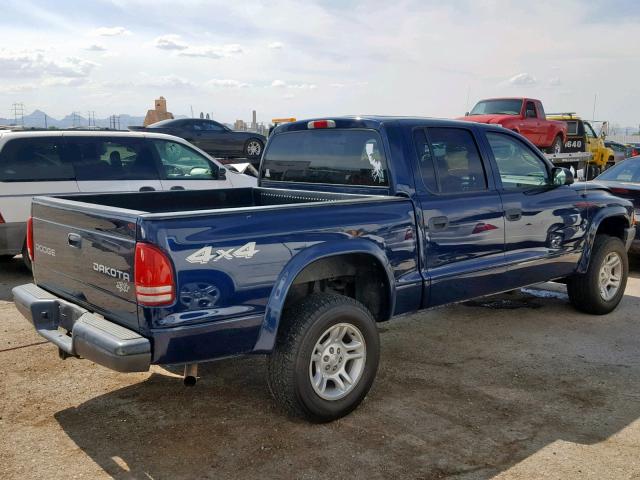 1D7HG38K94S640388 - 2004 DODGE DAKOTA QUA BLUE photo 4