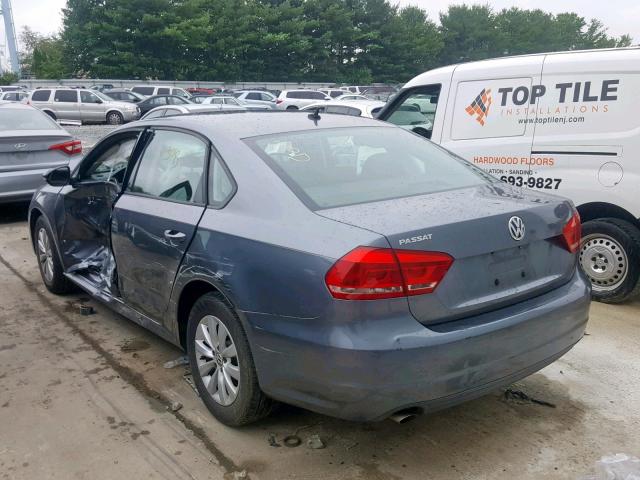 1VWAP7A30CC083494 - 2012 VOLKSWAGEN PASSAT S GRAY photo 3