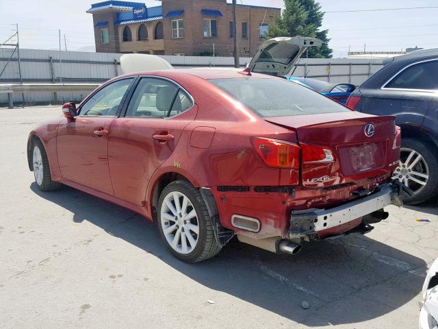 JTHCF5C28A5043851 - 2010 LEXUS IS 250 RED photo 3