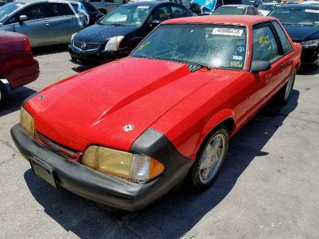 1FACP40E2MF118524 - 1991 FORD MUSTANG LX RED photo 2