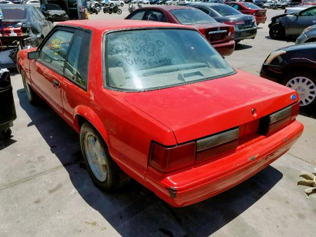 1FACP40E2MF118524 - 1991 FORD MUSTANG LX RED photo 3