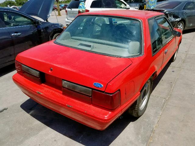 1FACP40E2MF118524 - 1991 FORD MUSTANG LX RED photo 4