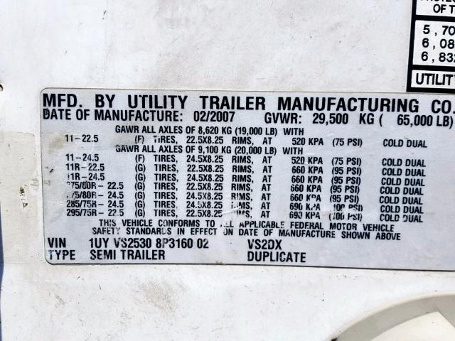 1UYVS25308P316002 - 2008 UTILITY TRAILER Ağ foto 10