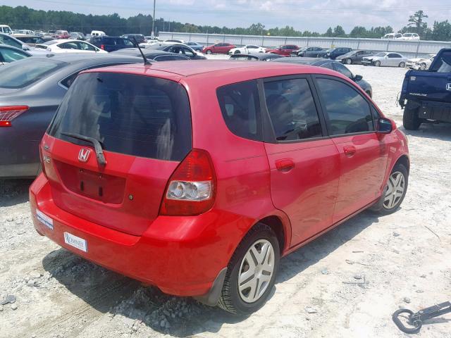 JHMGD38448S034646 - 2008 HONDA FIT RED photo 4