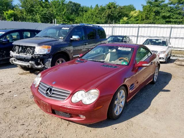 WDBSK75F73F041444 - 2003 MERCEDES-BENZ SL 500R BURGUNDY photo 2