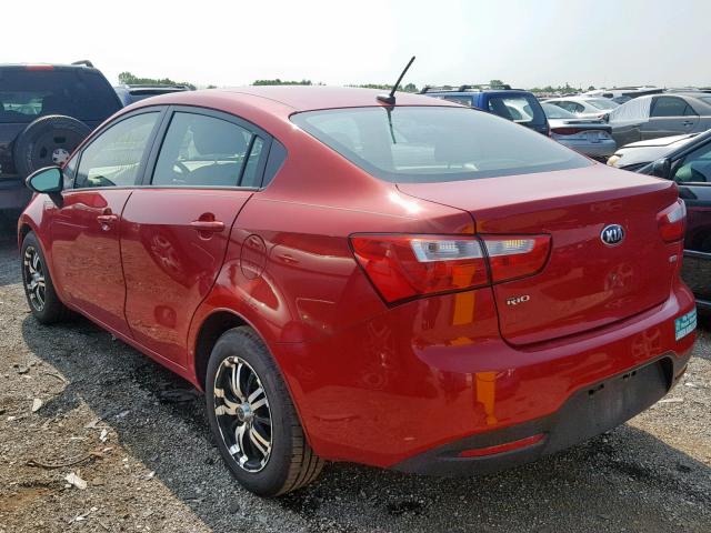 KNADM4A36D6203576 - 2013 KIA RIO LX RED photo 3