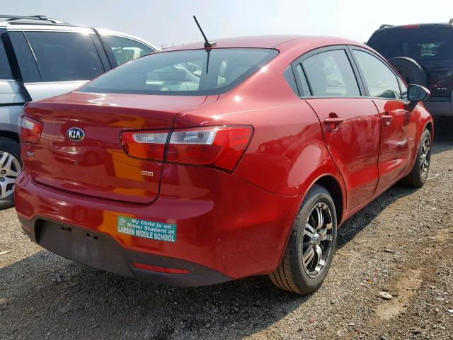 KNADM4A36D6203576 - 2013 KIA RIO LX RED photo 4