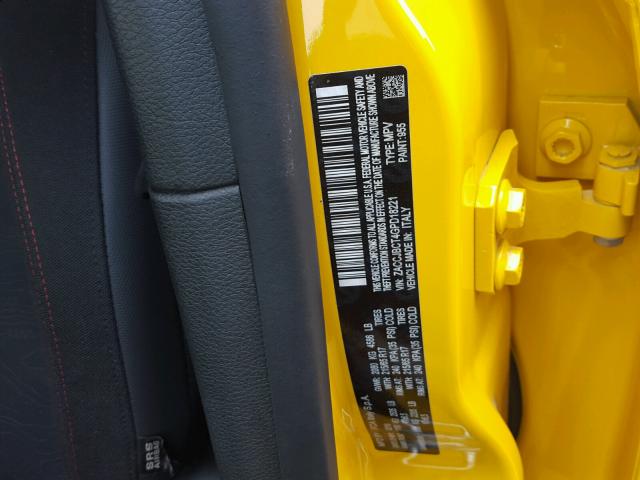 ZACCJBCT4GPD18221 - 2016 JEEP RENEGADE T YELLOW photo 10