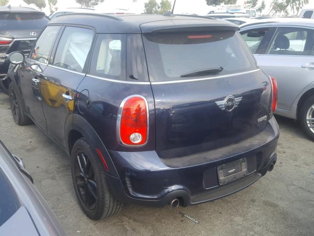 WMWZC3C55DWP22362 - 2013 MINI COOPER S C BLUE photo 3