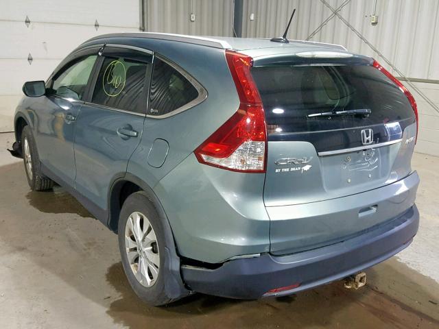 5J6RM4H75CL061104 - 2012 HONDA CR-V EXL BLUE photo 3