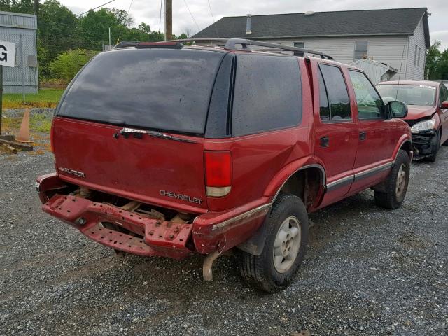 1GNDT13W6V2222415 - 1997 CHEVROLET BLAZER MAROON photo 4