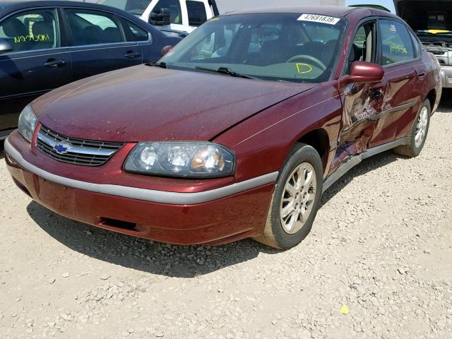 2G1WF52E919350435 - 2001 CHEVROLET IMPALA RED photo 2