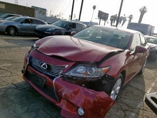 JTHBW1GG7D2003857 - 2013 LEXUS ES 300H RED photo 2