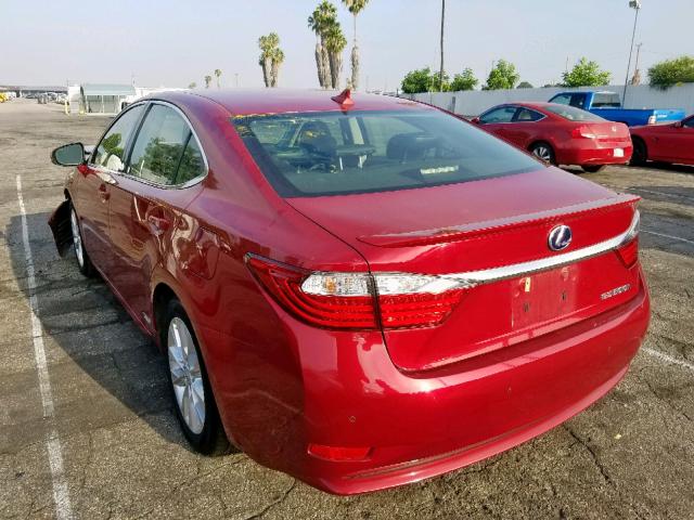 JTHBW1GG7D2003857 - 2013 LEXUS ES 300H RED photo 3