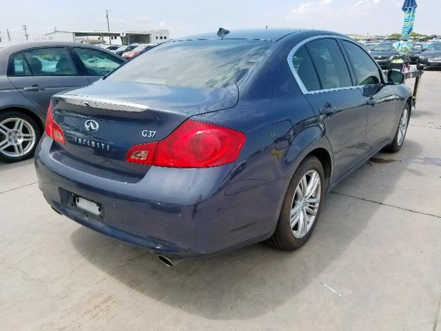 JN1CV6AP0AM401929 - 2010 INFINITI G37 BASE BLUE photo 4