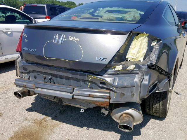 1HGCS2B83AA000786 - 2010 HONDA ACCORD EXL GRAY photo 9