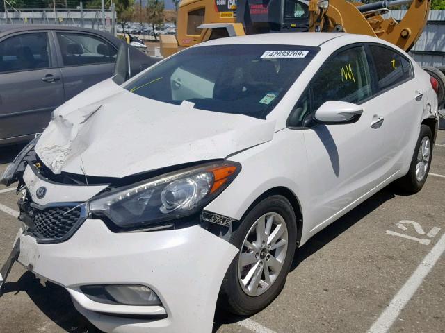 KNAFX4A82E5113974 - 2014 KIA FORTE EX WHITE photo 2