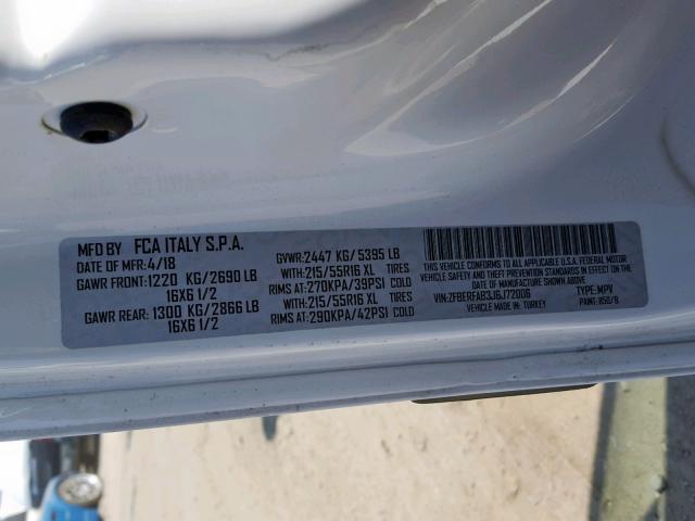 ZFBERFAB3J6J72006 - 2018 RAM PROMASTER 白色 照片 10