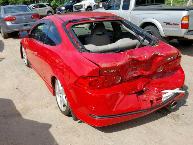 JH4DC53025S004630 - 2005 ACURA RSX TYPE-S RED photo 3