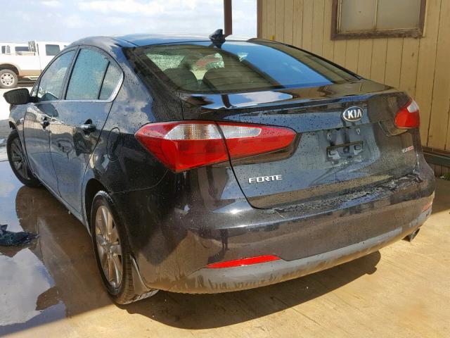 KNAFX4A80E5081347 - 2014 KIA FORTE EX BLACK photo 3