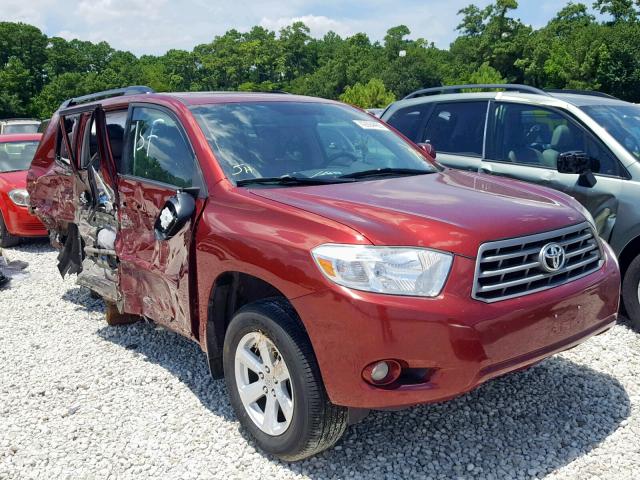 5TDKK3EH2AS017142 - 2010 TOYOTA HIGHLANDER BURGUNDY photo 1