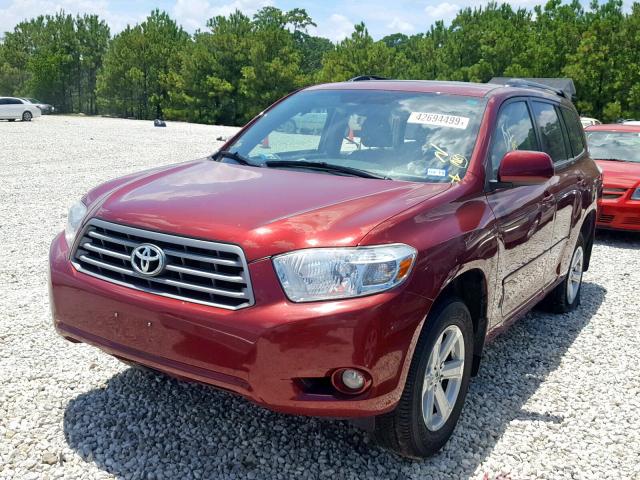 5TDKK3EH2AS017142 - 2010 TOYOTA HIGHLANDER BURGUNDY photo 2