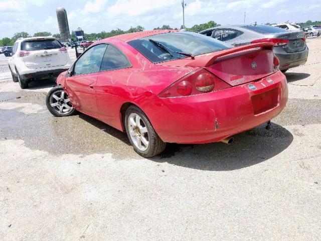 1ZWFT61L9Y5602450 - 2000 MERCURY COUGAR V6 RED photo 3