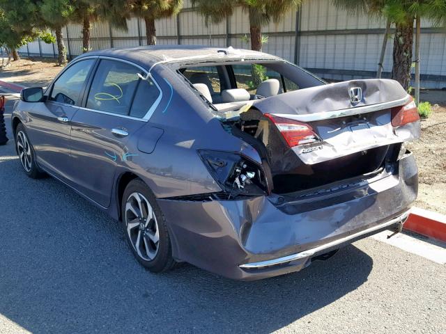 1HGCR2F86GA153905 - 2016 HONDA ACCORD EXL GRAY photo 3