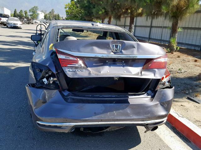 1HGCR2F86GA153905 - 2016 HONDA ACCORD EXL GRAY photo 9