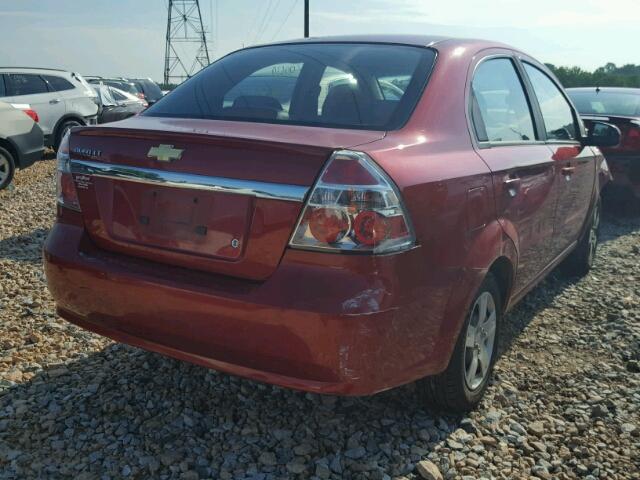 KL1TD5DE3BB264817 - 2011 CHEVROLET AVEO LS RED photo 4