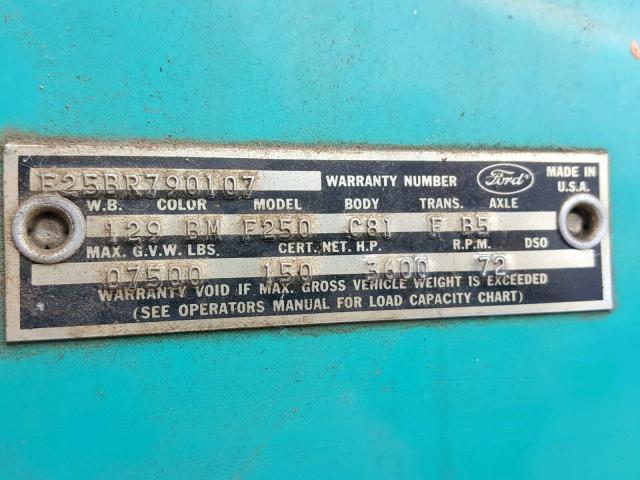 F25BR790107 - 1966 FORD PICKUP GREEN photo 10