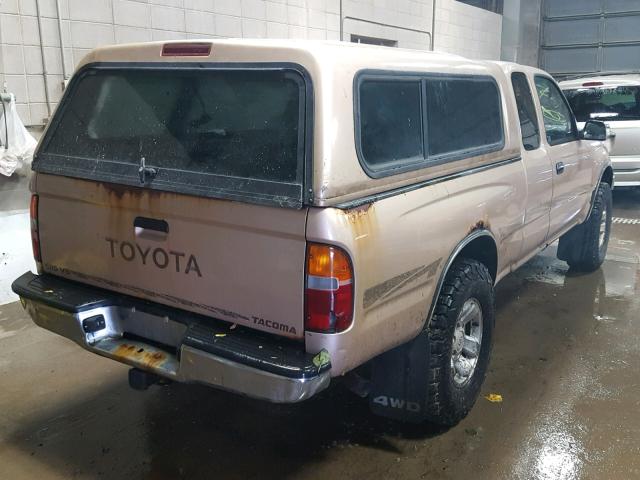 4TAWN74N0VZ234843 - 1997 TOYOTA TACOMA XTR GOLD photo 4