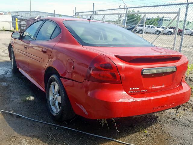 2G2WP552181172944 - 2008 PONTIAC GRAND PRIX RED photo 3