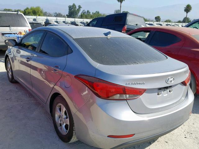 5NPDH4AE2FH561596 - 2015 HYUNDAI ELANTRA SE SILVER photo 3