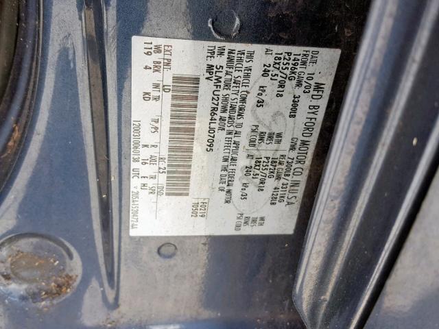 5LMFU27R64LJ07095 - 2004 LINCOLN NAVIGATOR 蓝色 照片 10