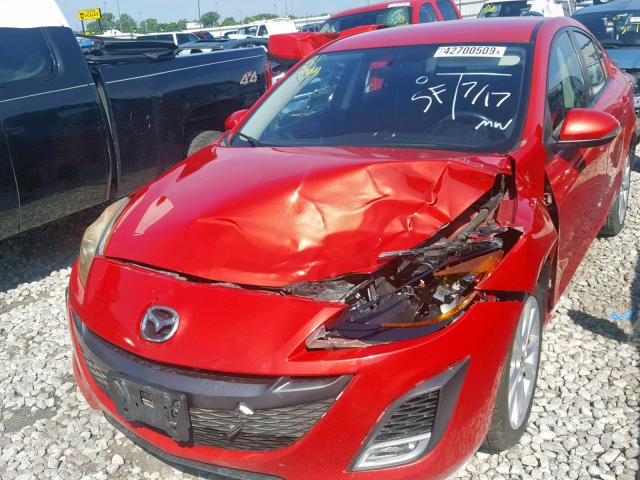 JM1BL1S58A1143059 - 2010 MAZDA 3 S RED photo 9