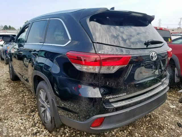 5TDJZRFH6JS535196 - 2018 TOYOTA HIGHLANDER BLACK photo 3