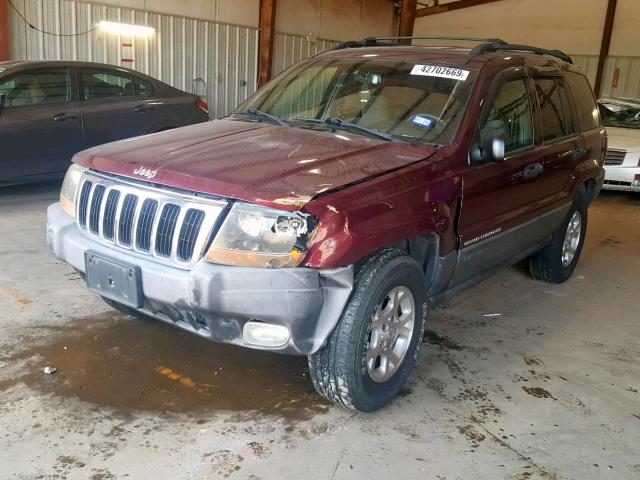 1J4GX48SX1C538089 - 2001 JEEP GRAND CHER MAROON photo 2