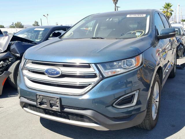 2FMPK4J92GBB27379 - 2016 FORD EDGE SEL BLUE photo 2