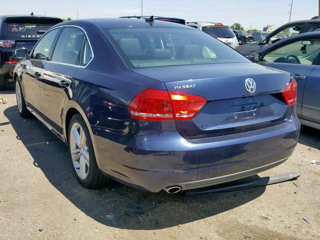 1VWBP7A32EC019805 - 2014 VOLKSWAGEN PASSAT SE BLUE photo 3