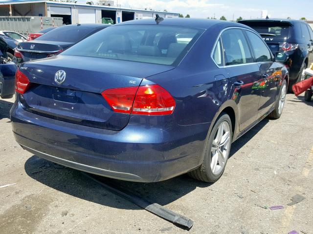 1VWBP7A32EC019805 - 2014 VOLKSWAGEN PASSAT SE BLUE photo 4