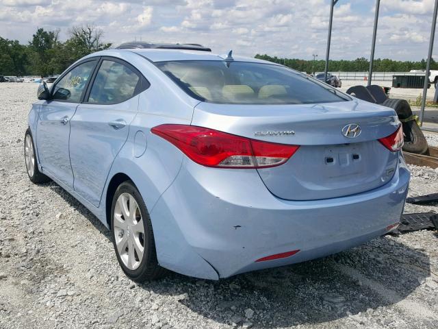 KMHDH4AE2CU267371 - 2012 HYUNDAI ELANTRA GL BLUE photo 3