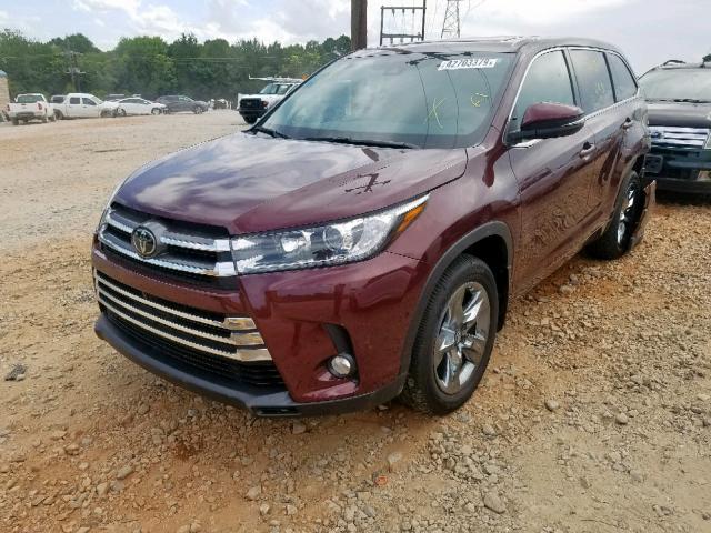 5TDDZRFH5JS844719 - 2018 TOYOTA HIGHLANDER BURGUNDY photo 2